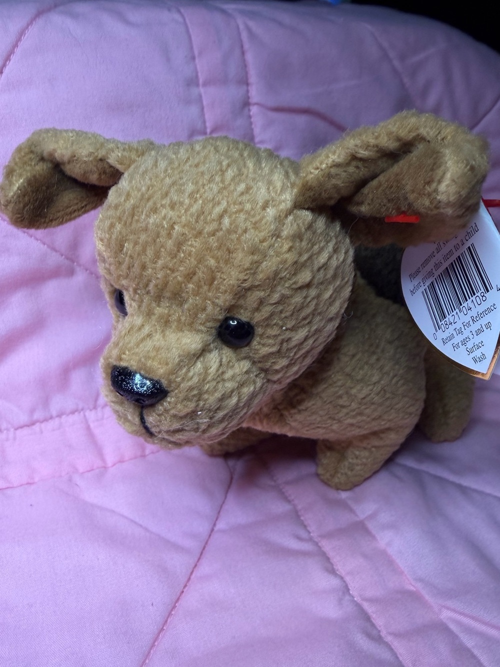 Vintage 1996 Retired Beanie Baby Tuffy Terrier with Tags Dog Stuffed Toy